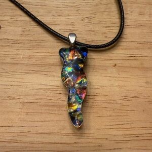 Multicolor Abstract Pendant Necklace